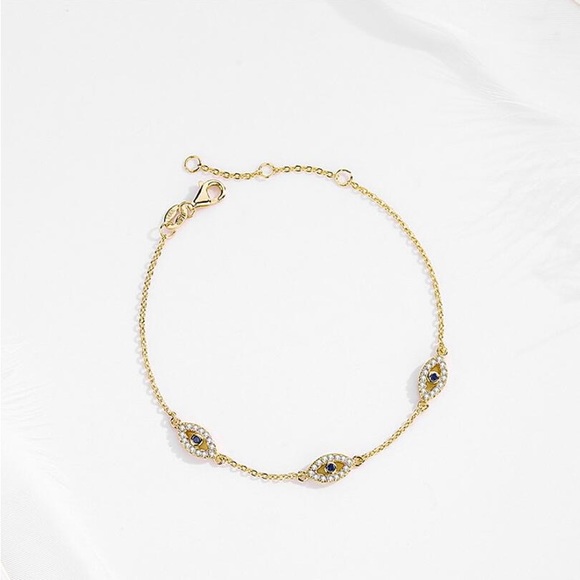 Sterling Silver Gold Plated Bracelet available in Gold and Silver - Picture 2 of 6